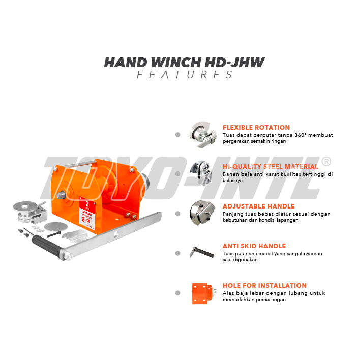 Hand Winch HD TOYO Features hand winch 1 ton