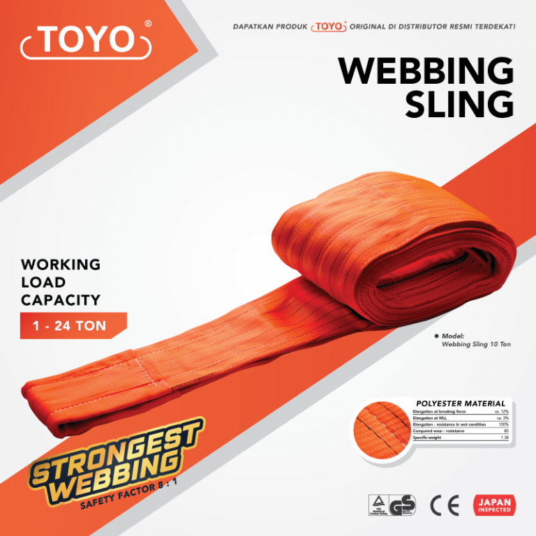 spreader beam dan lifting beam dipakai bersama webbing sling TOYO
